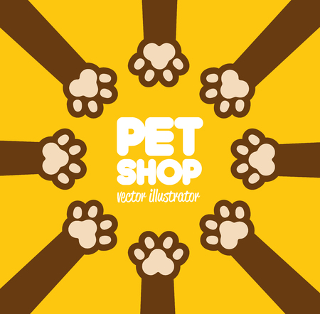 pet paw shop vet clinic food vector illustrationのイラスト素材