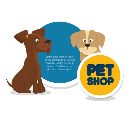 pet shop template and dog cat vector illustrationのイラスト素材