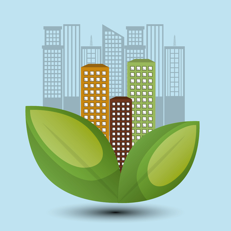 eco town design environment icon vector illustrationのイラスト素材