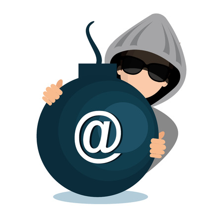 hacking data mail server icon vector illustrationのイラスト素材