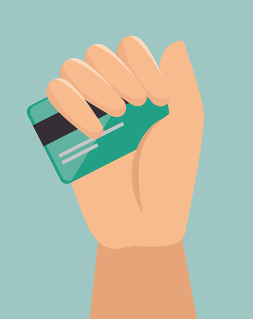 hand hold credit card shop online design icon vector illustrationのイラスト素材