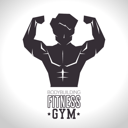 bodybuilding fitness gym concept vector illustrationのイラスト素材