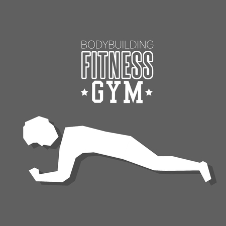 man exercise hard bodybuilding fitness gym icon design vector illustrationのイラスト素材