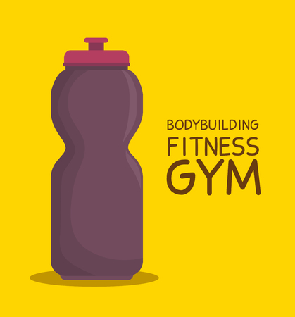 bottle water bodybuilding fitness gym icon design vector illustrationのイラスト素材