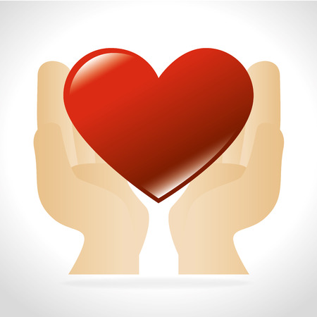 hands human with heart vector illustration designのイラスト素材