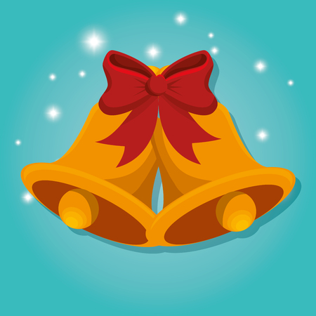 happy merry christmas bells vector illustration designのイラスト素材