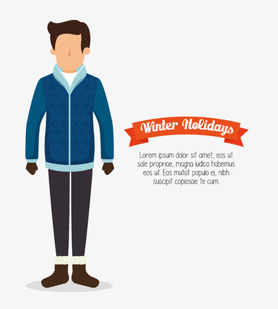 winter holidays season icon vector illustration designのイラスト素材