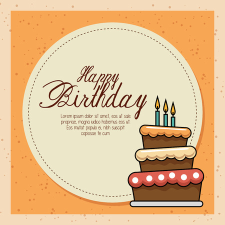 happy birthday celebration card vector illustration designのイラスト素材