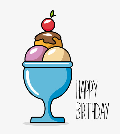 happy birthday celebration card vector illustration designのイラスト素材