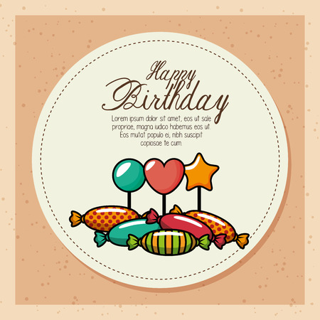 happy birthday celebration card vector illustration designのイラスト素材