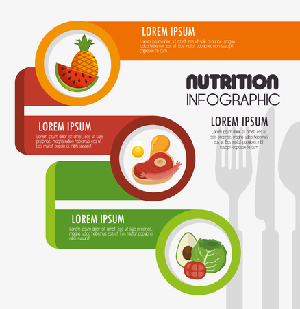 nutritions infographic presentation icons vector illustration designのイラスト素材