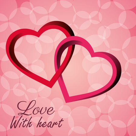 intertwined hearts love with heart icon vector illustrationのイラスト素材
