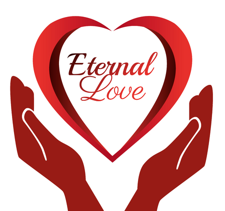 card valentines day hand holdinh heart eternal love vector illustrationのイラスト素材