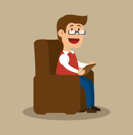 psychology counselor sitting office vector illustration eps 10のイラスト素材
