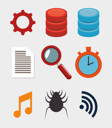 collection data server hosting elements vector illustration eps 10のイラスト素材