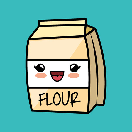 cartoon flour cokking kitchen icon vector illustration eps 10のイラスト素材