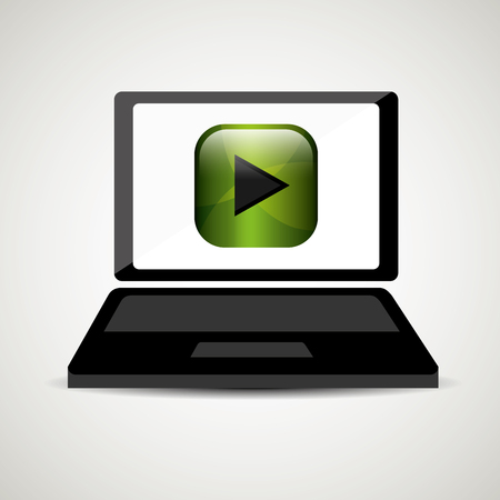 laptop player music online digital vector illustrationのイラスト素材