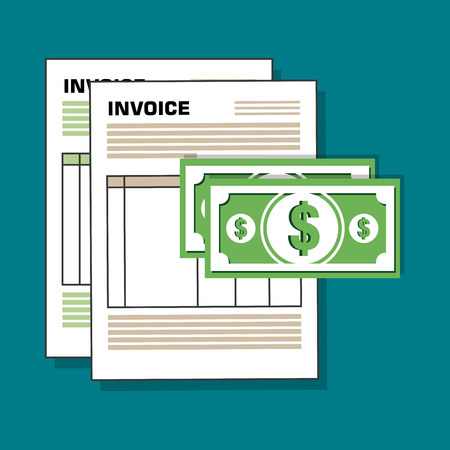 invoice document flat isolated icon vector illustration designのイラスト素材