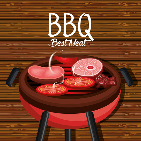 barbecue time best meat vector illustration designのイラスト素材