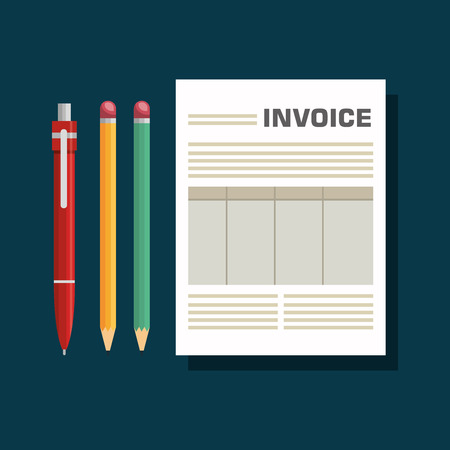 invoice document flat isolated icon vector illustration designのイラスト素材