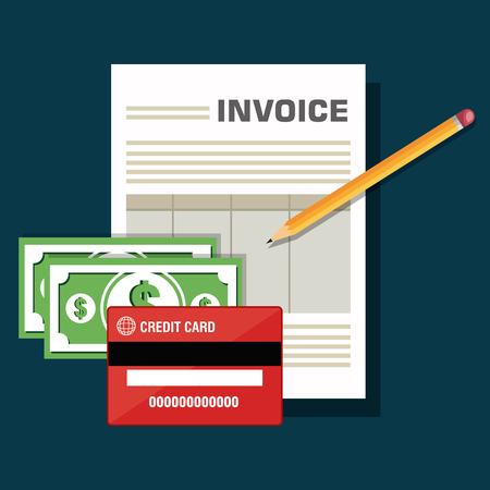 invoice document flat isolated icon vector illustration designのイラスト素材