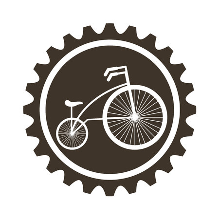 bicycle vehicle style with gear isolated icon vector illustration designのイラスト素材
