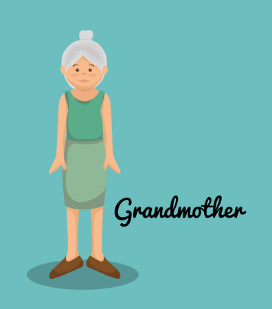 grandmother avatar character member vector illustration designのイラスト素材