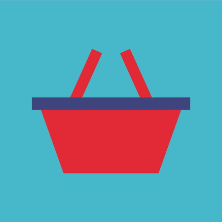 basket shopping flat isolated icon vector illustration designのイラスト素材