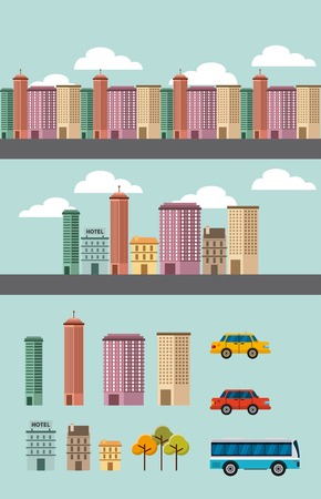 buildings cityscape skyline icon vector illustration designの写真素材