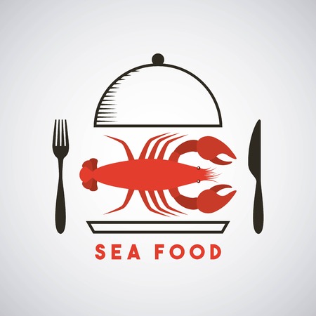 delicious seafood lobster animal vector illustration designのイラスト素材