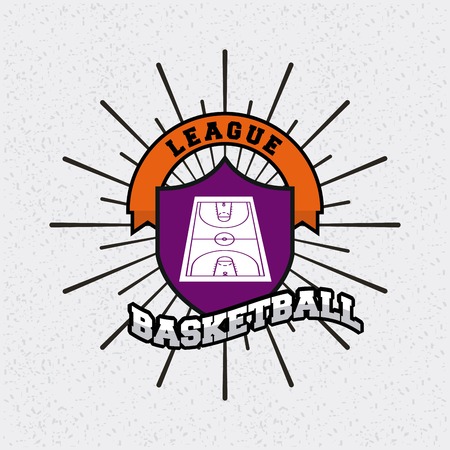 basketball league emblem classic vector illustration designのイラスト素材