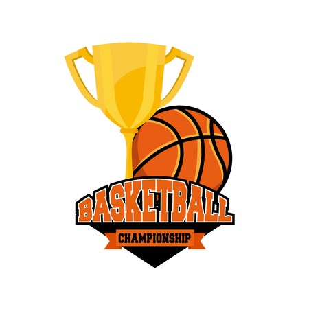 basketball league emblem classic vector illustration designのイラスト素材