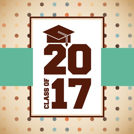 congratulations class of 2017 card vector illustration designのイラスト素材