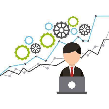 growth business funding line icons vector illustration designのイラスト素材