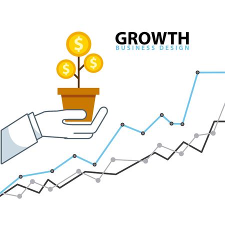 growth business funding line icons vector illustration designのイラスト素材