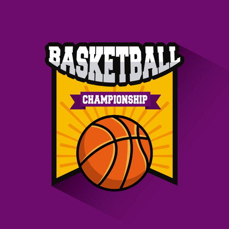 basketball league emblem classic vector illustration designのイラスト素材