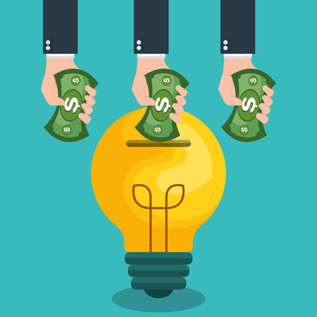 crowd funding concept icons vector illustration designのイラスト素材