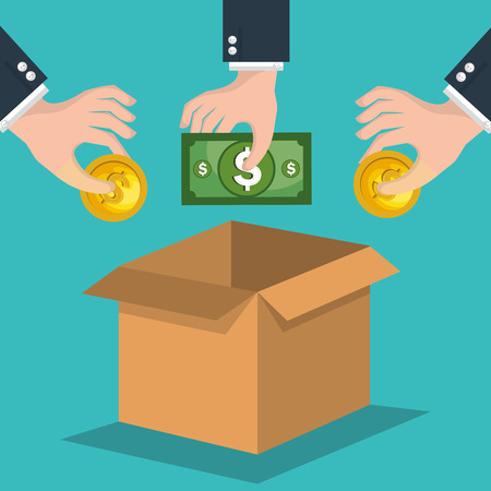 crowd funding concept icons vector illustration designのイラスト素材