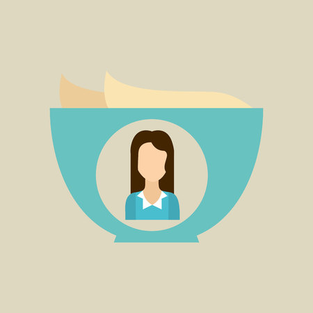 bowl butter icon character woman graphic vector illustrationのイラスト素材