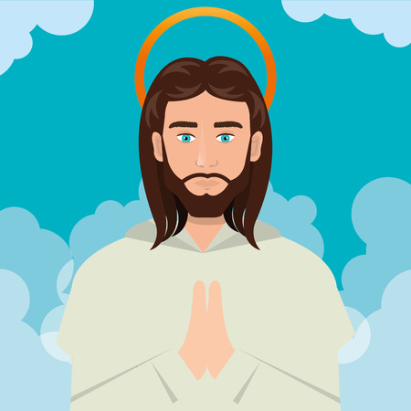 Jesus christ prayer ascension design vector illustration eps 10のイラスト素材