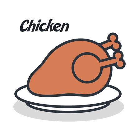 delicious chicken  isolated icon design, vector illustration  eps10のイラスト素材