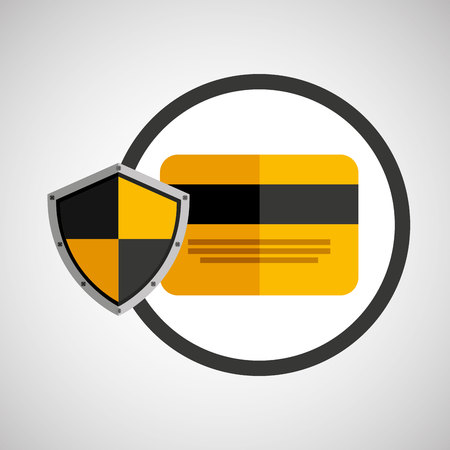 credit card and security shield icon, vector illustrationのイラスト素材