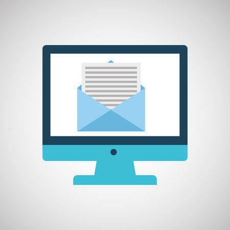 technology monitor icon email message isolated vector illustrationのイラスト素材