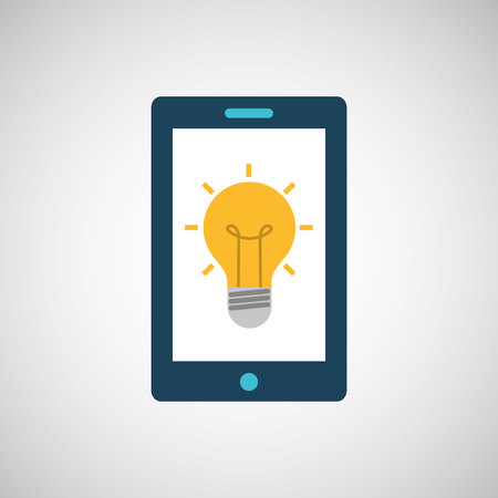 smartphone digital with idea bulb design isolated vector illustrationのイラスト素材