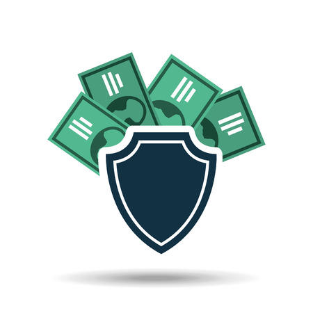 concept protection safety money bill dollar design vector illustrationのイラスト素材