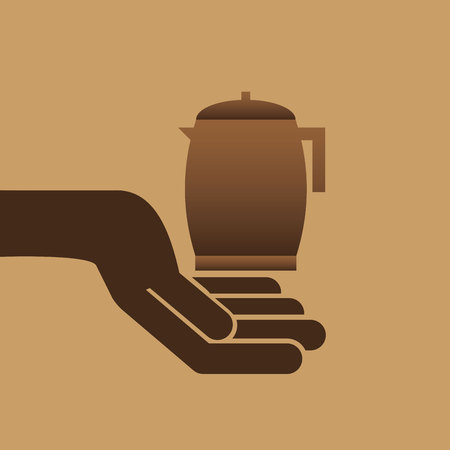 cookie bakery pot coffee brwon icon design graphic vector illustrationのイラスト素材