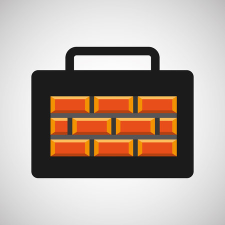 tool box bricks construction icon design vector illustrationのイラスト素材