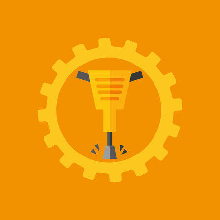 tool box jackhammer construction icon design vector illustrationのイラスト素材