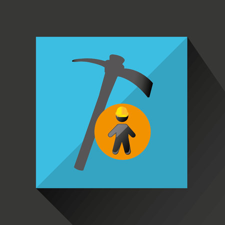 man silhouette helmet and pick design graphic vector illustrationのイラスト素材