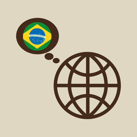 globe sphere flag brazil country button graphic vector illustrationのイラスト素材